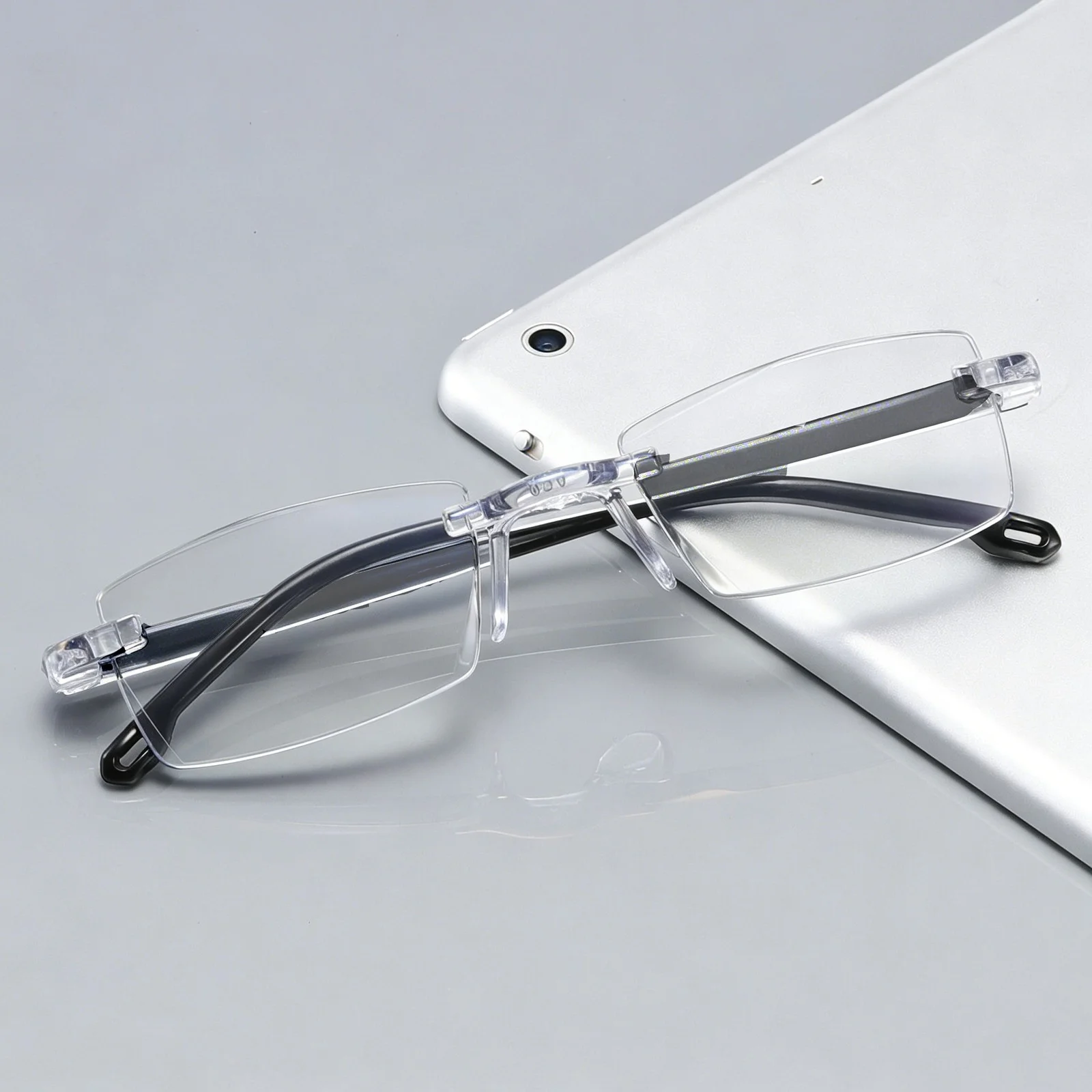 12PK Mens Rectangular Rimless Blue Light Blocking Reading Glasses Unisex Readers 2
