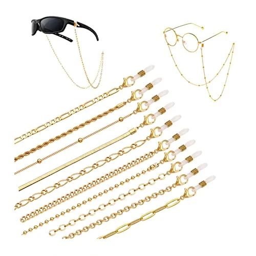 Eyeglass Chains for Women Men Glasses Gold Chain NonSlip Silicon Tips 29 inch