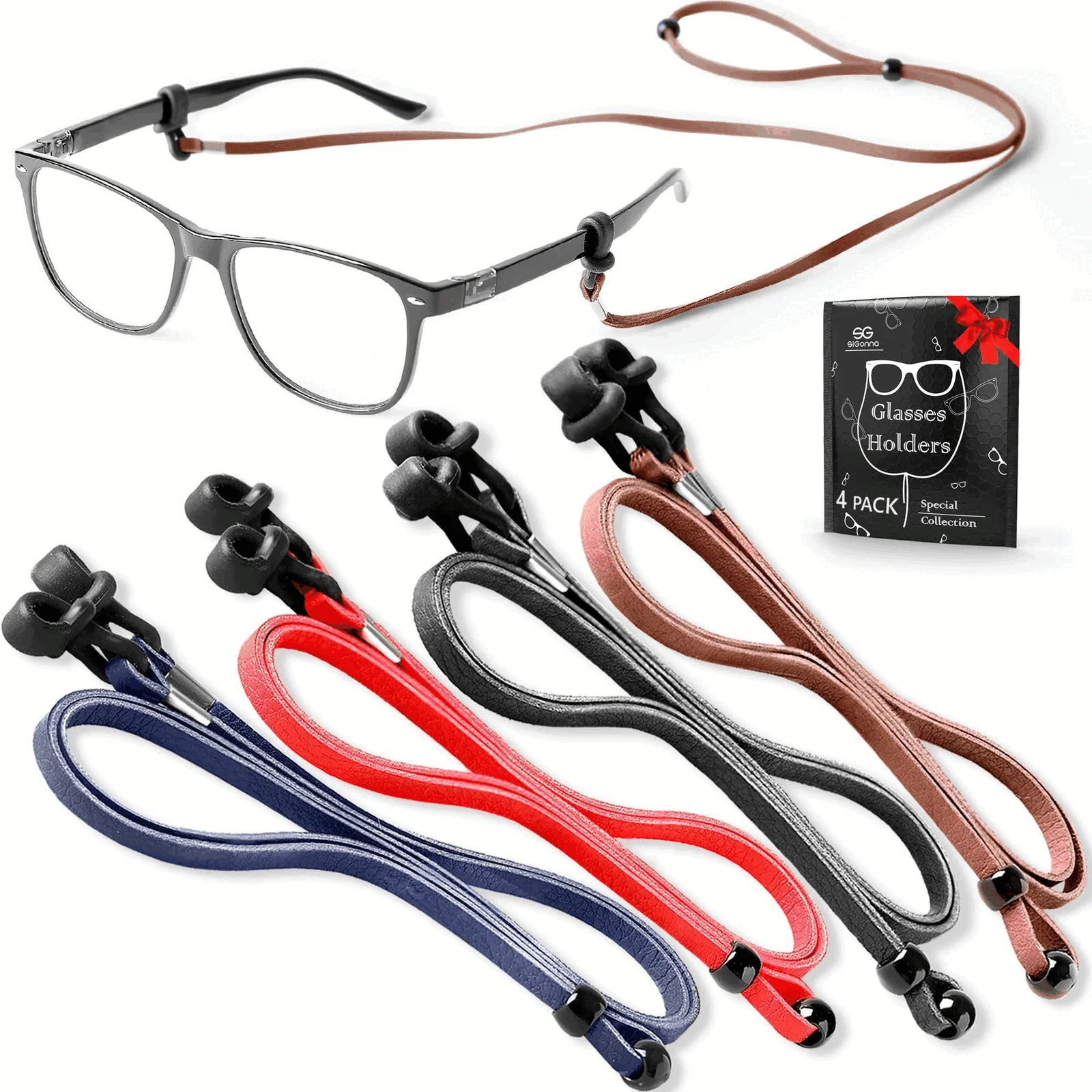 Eyeglass Chains for Women Men Premium ECO Leather Glasses Strap Holder Chain