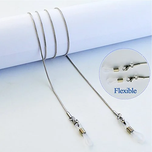 Eyeglasses Chain Silver Sunglasses Holder Retainer for The Old Men 3
