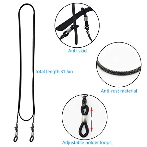 Eyeglasses Chain for Women Men Glass Sunglasses Strap Holder Eyewear Black 2