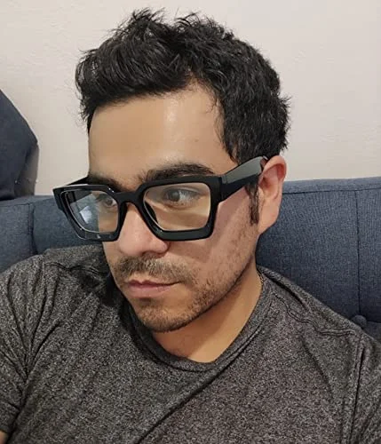 EYLRIM Thick Square Frame Blue Light Glasses for Women Men Non Prescription Computer Eyeglasses(01 Black) 3
