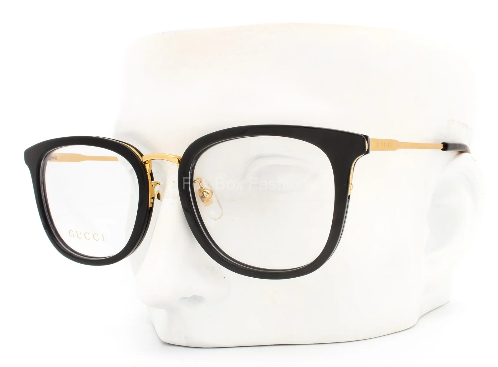Gucci GG 0412OK 001 Eyeglasses Frame Glasses Polished Black & Gold 53-20-145