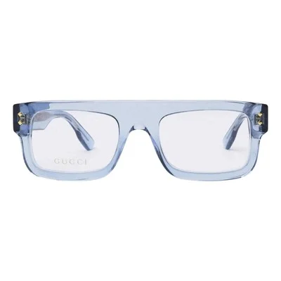 Gucci GG1085O 004 Eyeglasses Frames Light Blue Rectangular Bold Authentic 2