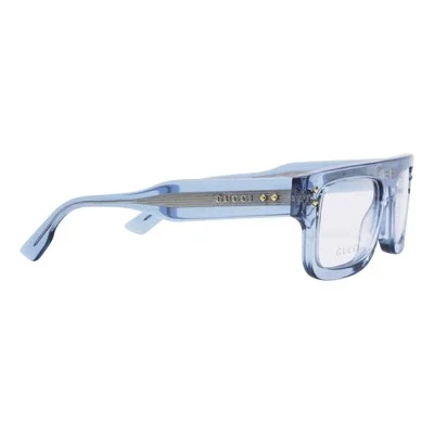 Gucci GG1085O 004 Eyeglasses Frames Light Blue Rectangular Bold Authentic 3