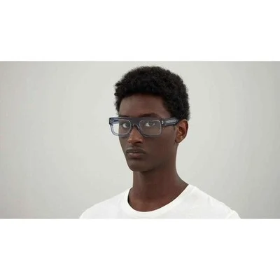 Gucci GG1085O 004 Eyeglasses Frames Light Blue Rectangular Bold Authentic 4