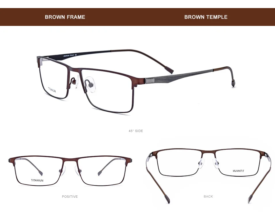 Men Ultralight Titanium Alloy Full Rim Eyeglasses Frames Rectangle Eyewear Frame