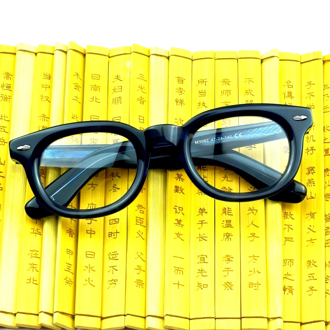 New Trendy Thick Acetate Eyeglasses Frames Retro Reading Glasses Recessed Design 2