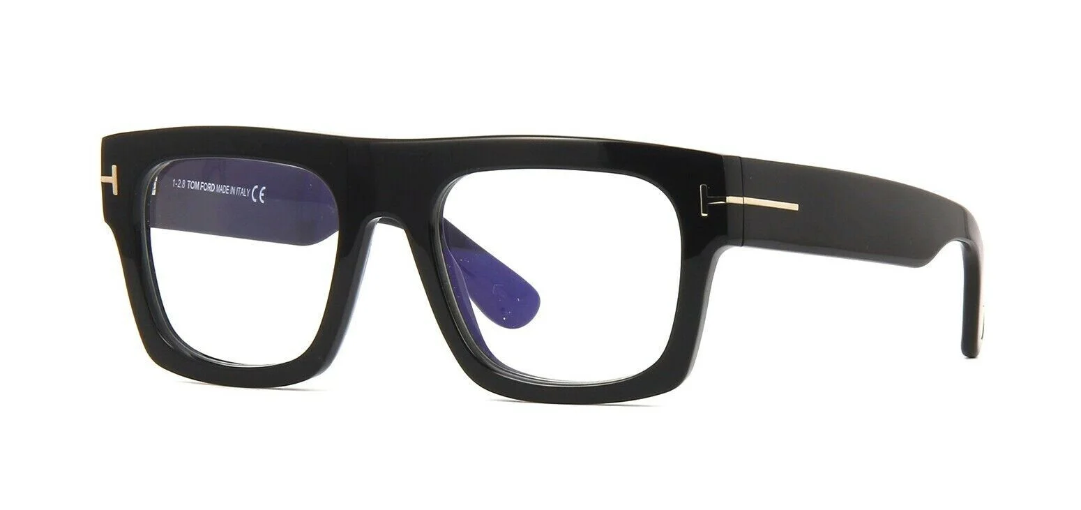 Tom Ford Blue Block Oval Eyeglasses TF6037-B 001 Black 49mm FT6037 3