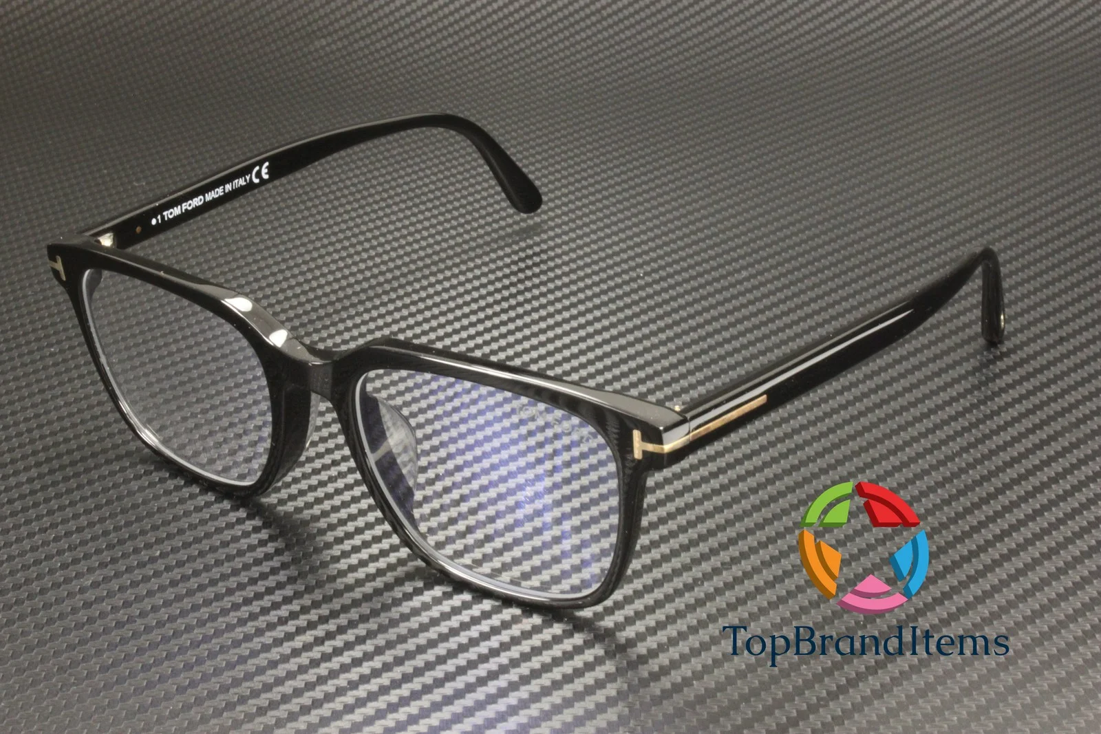Tom Ford FT5818 F B 001 Shiny Black Blue Block Lens 53 mm Men
