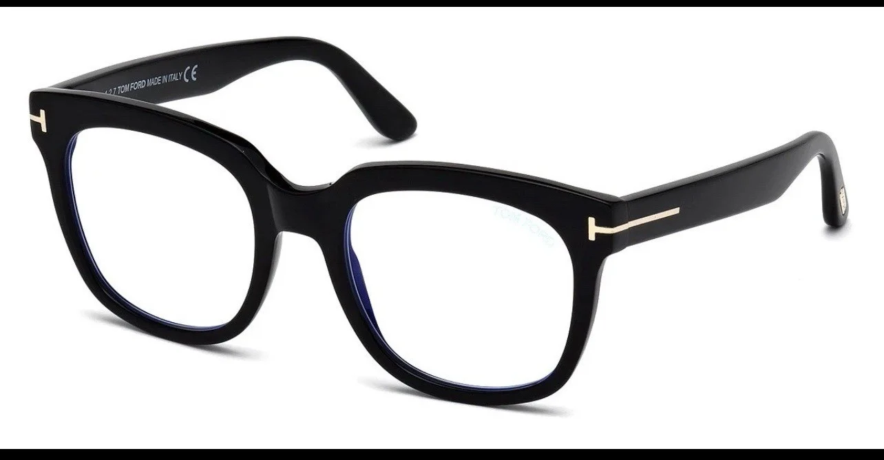 Tom Ford FT5826-B 001 Black / Clear Blue Block 55mm Eyeglasses TF5862 3